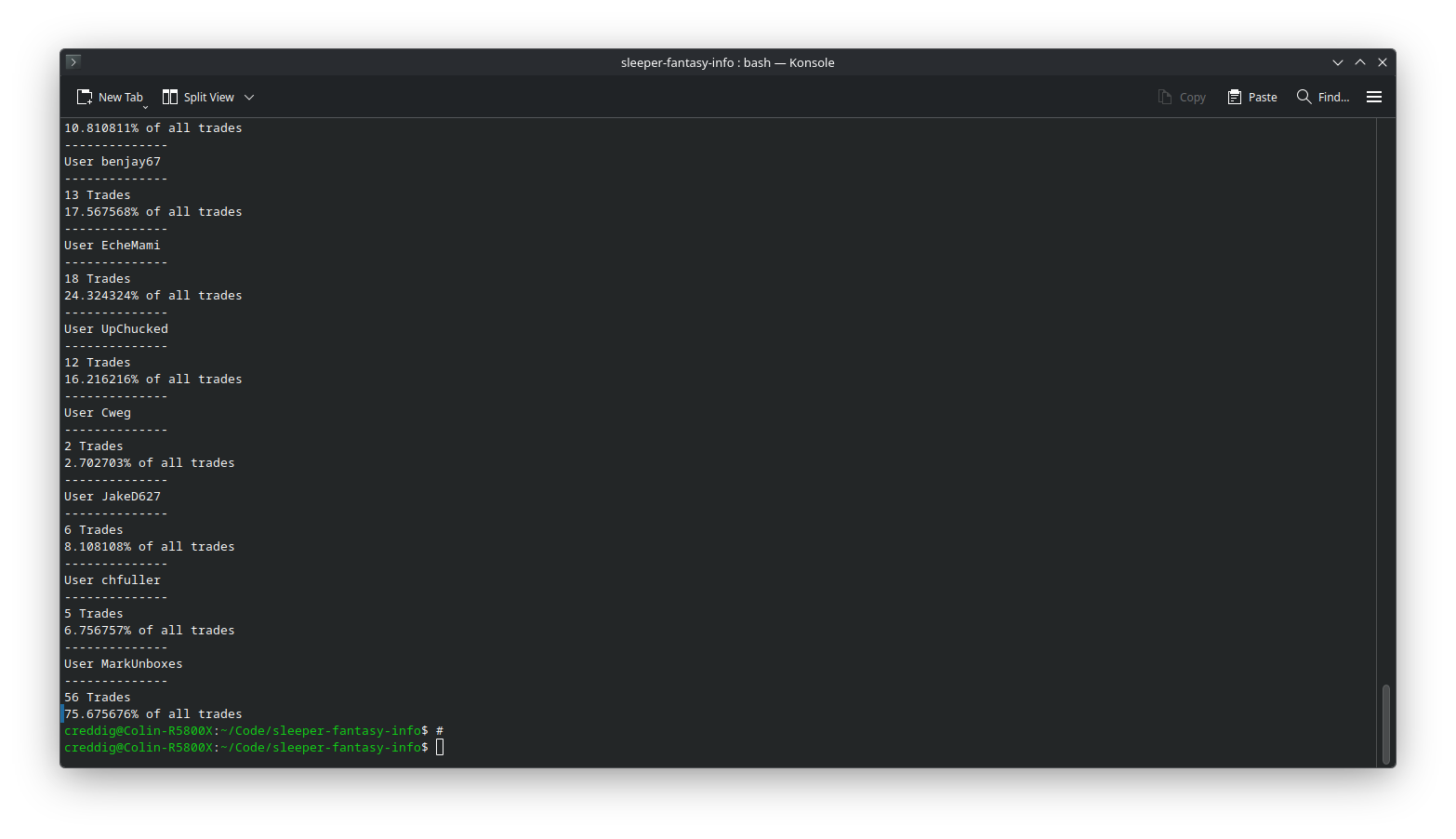 Sleeper Fantasy Info